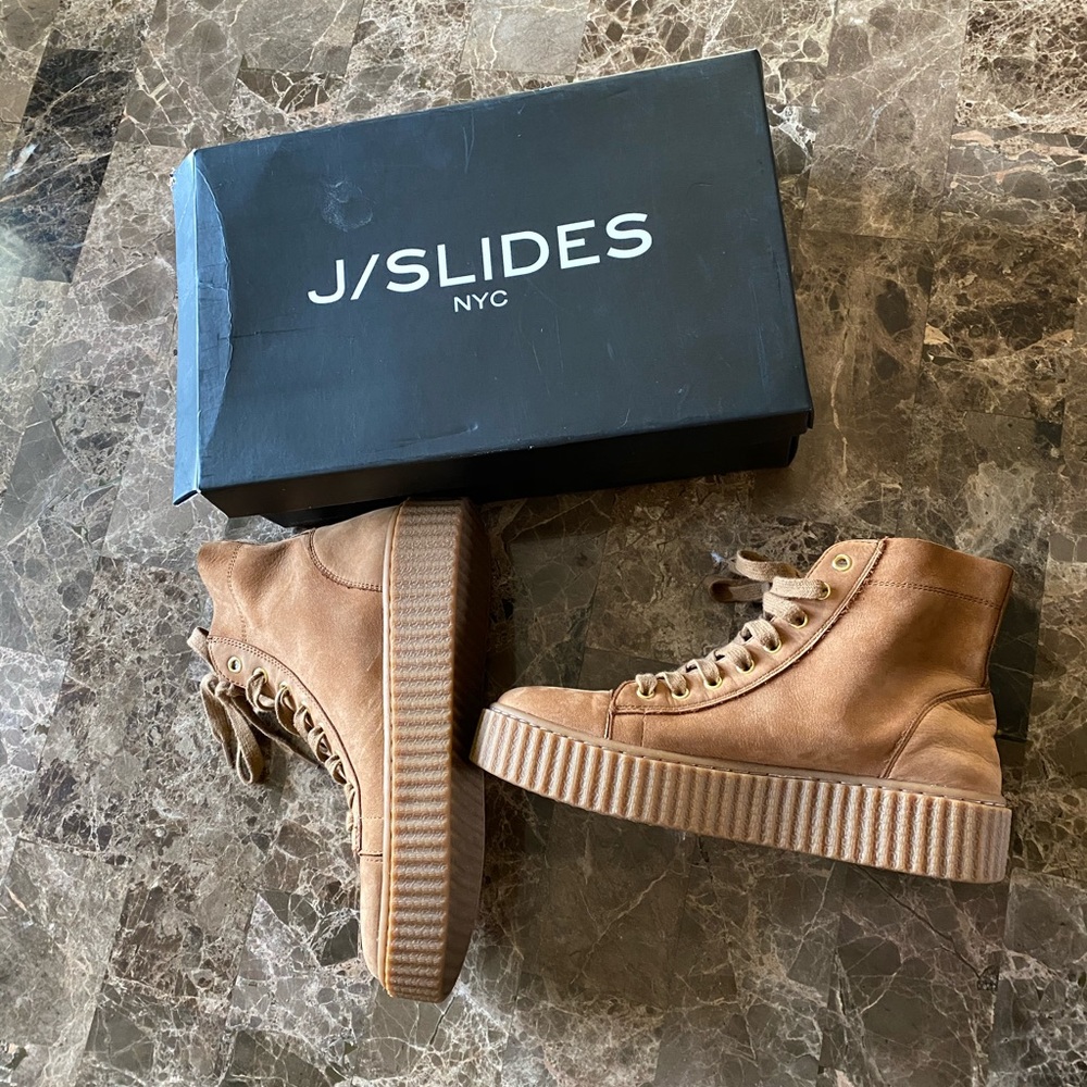 Tan Suede Riva Hightop Sneaker J/SLIDES